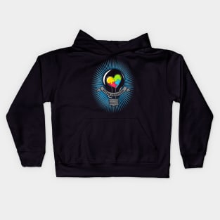 autism light bulb Kids Hoodie